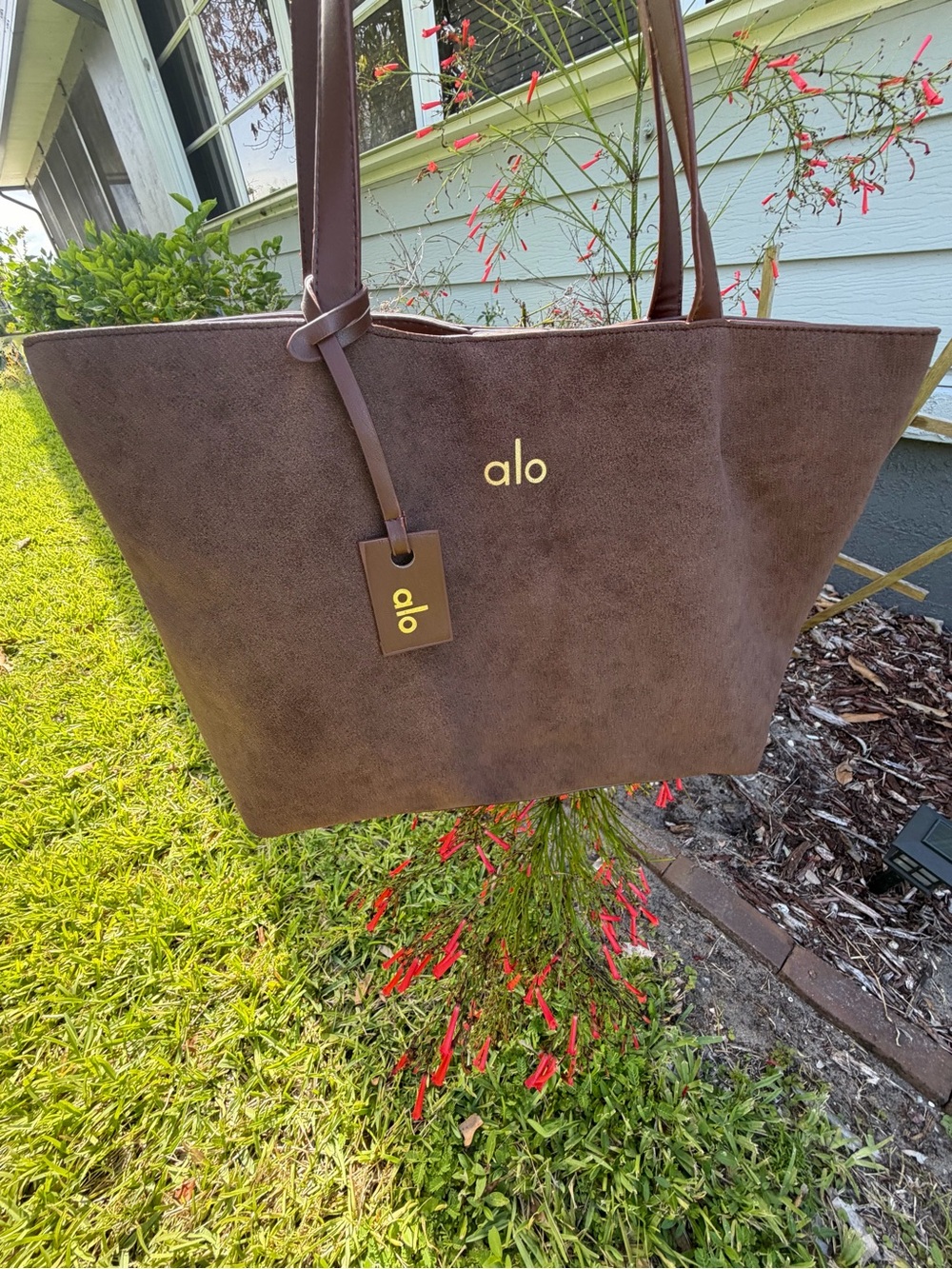 ALO Yoga Brown Suede Tote Bag - Picture 9 of 14